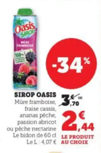Super U SIROP OASIS offre