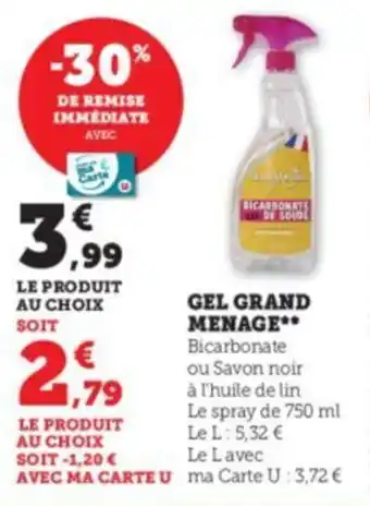 Super U GEL GRAND MENAGE offre