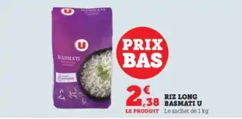 Super U RIZ LONG 38 BASMATI U offre