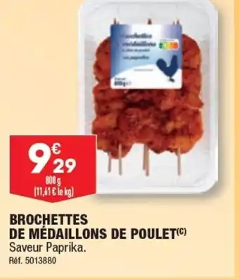 ALDI BROCHETTES DE MÉDAILLONS DE POULET(C) offre
