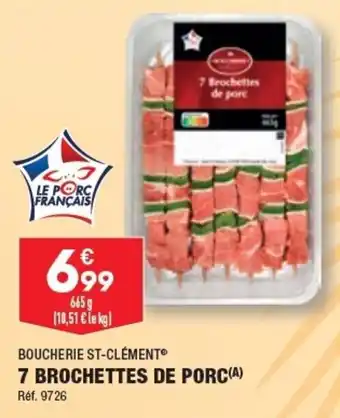 ALDI 7 BROCHETTES DE PORC(A) offre