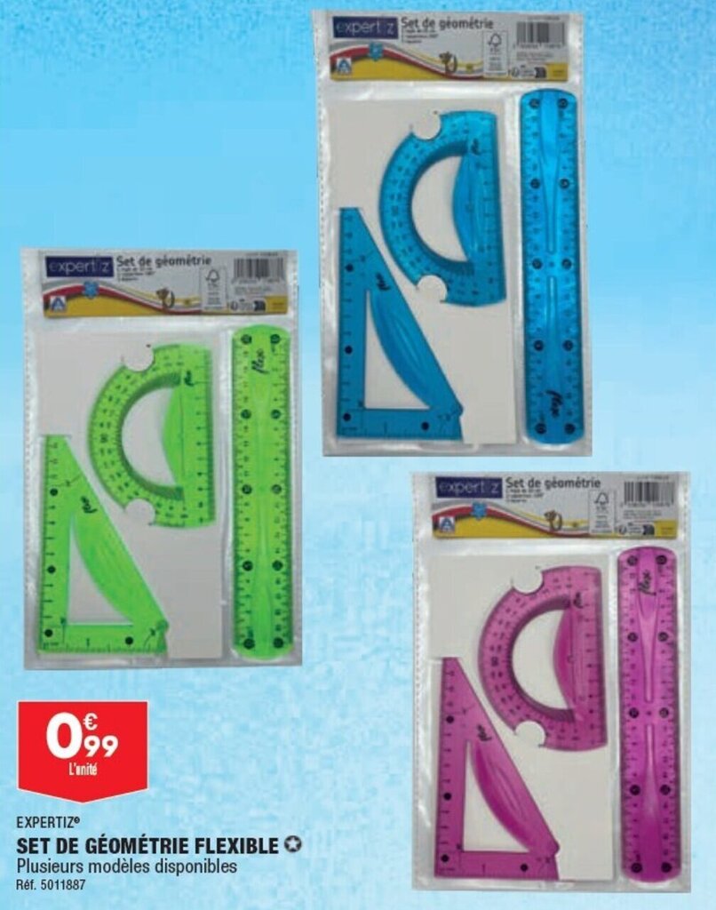 Promo SET DE GÉOMÉTRIE FLEXIBLE chez ALDI