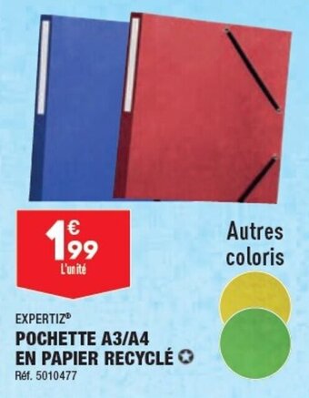 ALDI EXPERTIZ POCHETTE A3/A4 EN PAPIER RECYCLÉ ✪ offre