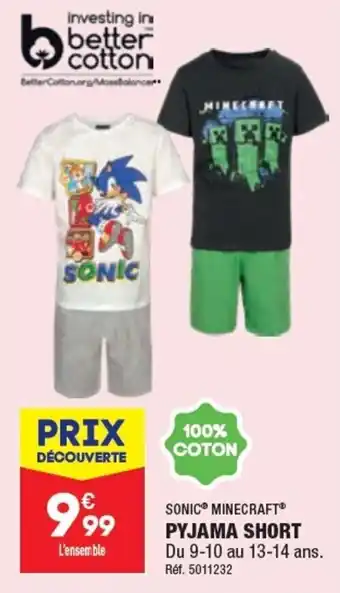 ALDI SONIC® MINECRAFT PYJAMA SHORT offre