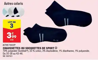ALDI CHAUSSETTES OU SOCQUETTES DE SPORT offre