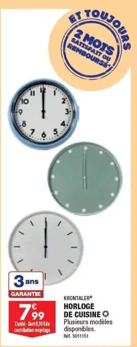 ALDI HORLOGE DE CUISINE offre