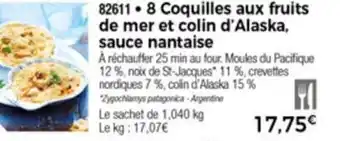 Thiriet 8 Coquilles aux fruits de mer et colind'Alaska sauce nantaise offre
