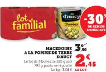 Hyper U MACEDOINE A LA POMME DE TERRE D'AUCY offre