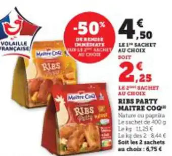 Hyper U RIBS PARTY MAITRE COQ offre