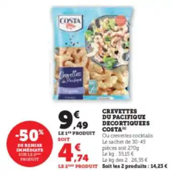 U Express CREVETTES DU PACIFIQUE DECORTIQUEES COSTA offre