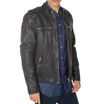 Decathlon Veste en cuir noir homme superdry moto racer offre
