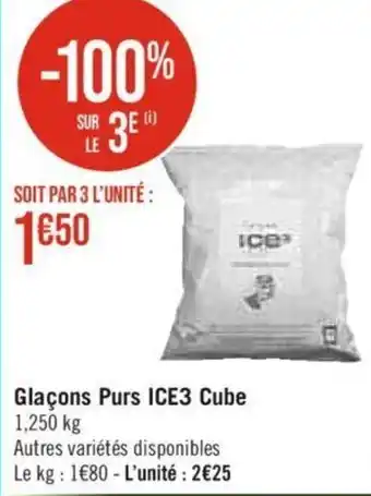 Casino Supermarchés Glaçons Purs ICE3 Cube offre