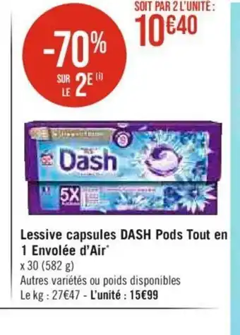 Lessive capsules DASH Pods Tout en