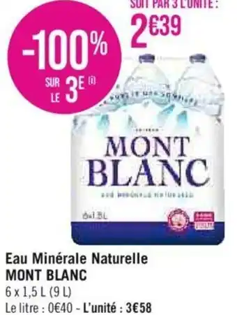 Casino Supermarchés Eau Minérale Naturelle MONT BLANC offre