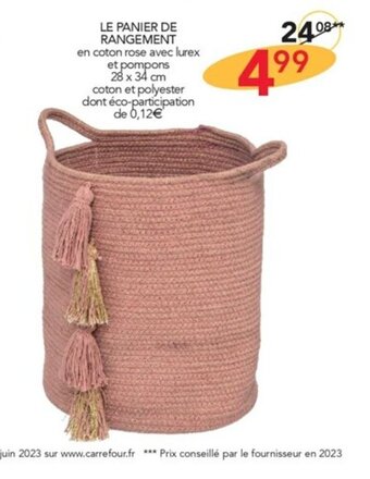 Stokomani LE PANIER DE RANGEMENT offre
