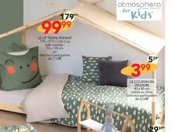 Stokomani LE LIT TENTE ENFANT 195 x 97.5 x 144.5 cm taille matelas: offre