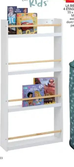 Stokomani LA BIBLIOTHÈQUE 4 ÉTAGÈRES EN BOIS offre