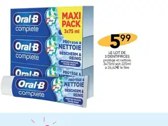 Stokomani LE LOT DE 3 DENTIFRICES protège et nettoie 3x75ml soit 225ml offre