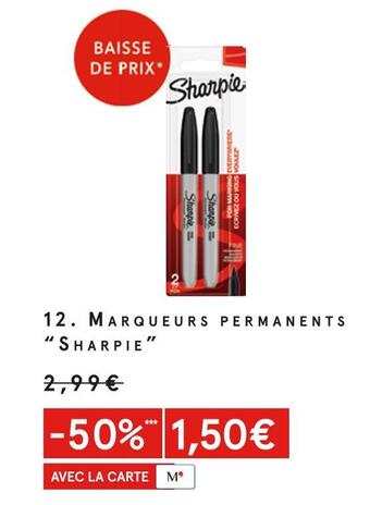 Monoprix Sharpie marqueurs permanents offre