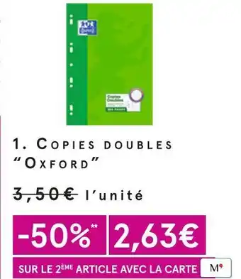 Oxford copies doubles