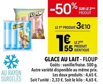 Supeco Floup glace au lait offre