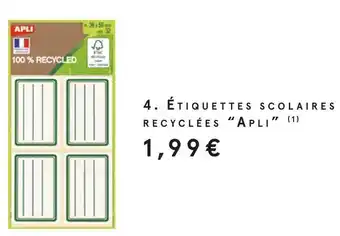 Apli étiquettes scolaires recyclées