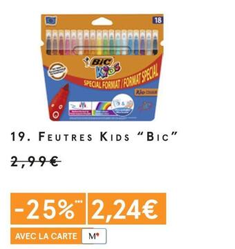 Monoprix Bic feutres kids offre
