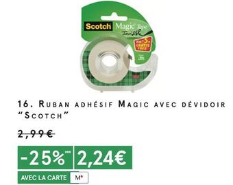 Monoprix Scotch ruban adhésif magic avec dévidoir offre
