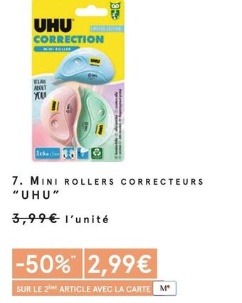 Monoprix Uhu mini rollers correcteurs offre