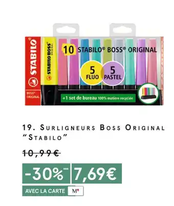 Monoprix Stabilo surligneurs boss original offre