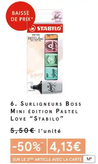 Monoprix Stabilo surligneurs boss mini éditionpastel love offre