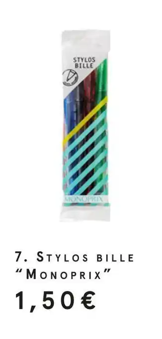 Monoprix Monoprix stylos bille offre