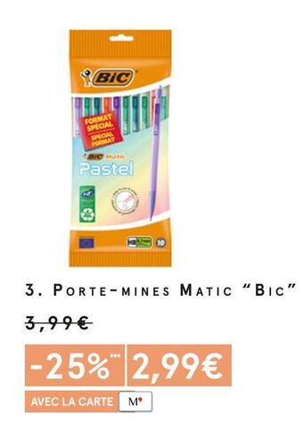 Monoprix Bic porte-mines matic offre