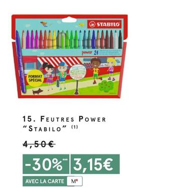 Monoprix Stabilo feutres power offre