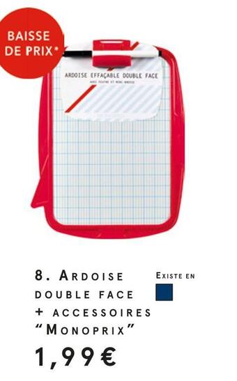 Monoprix Monoprix ardoise double face + accessoires offre