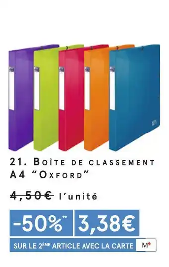 Oxford boîte de classement a4