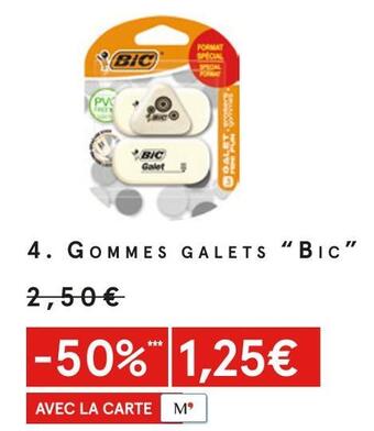 Monoprix Bic gommes galets offre