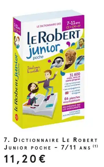 Dictionnaire le robert junior poche - 7/11 ans