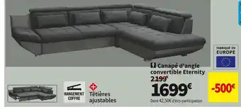 Conforama Canapé d'angle convertible eternity offre