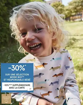 Monoprix -30% sur une sélection mode bio et responsable bébé offre