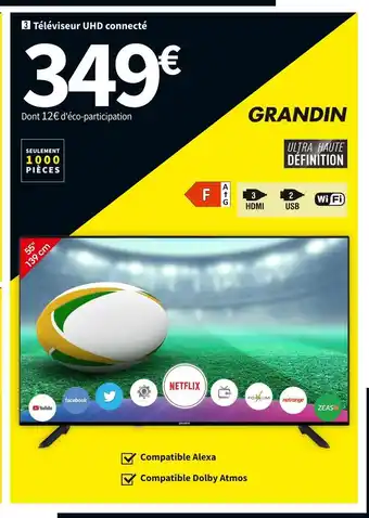 Conforama Grandin téléviseur uhd connecté ud55vgh231s offre
