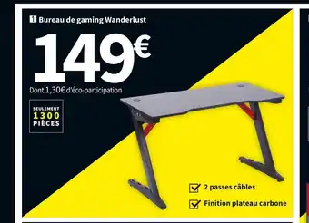 Conforama Bureau gaming 120 cm wanderlust offre