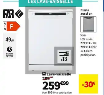 Conforama Far lave-vaisselle lv13c49m21w offre