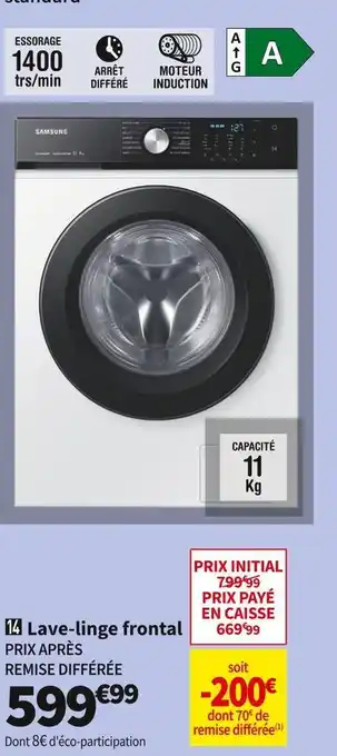 Conforama Samsung lave-linge ww11bba046aeef offre