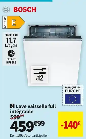Conforama Bosch lv full integr 12cv smv50d10eu offre