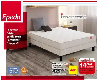 Conforama Epeda matelas ressorts ensachés esquisse offre