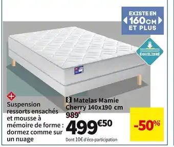 Conforama Matelas ressorts ensachés mamie cherry offre