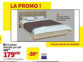 Conforama Lit adulte 140x190 cm loft offre