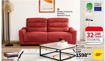 Conforama Canape convertible 3 places matera offre