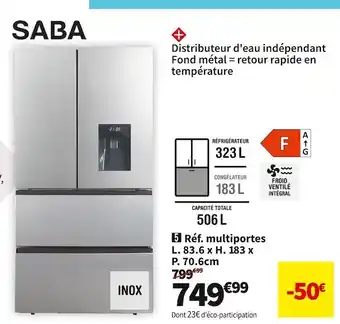 Conforama Réf. multiportes saba frd5021wdil offre